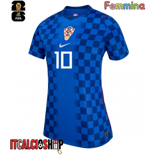 Croazia Luka Modric #10 Seconda Maglia Femmina Mondiali 2026 Manica Corta